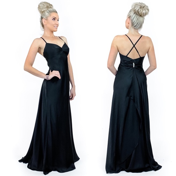 David's Bridal Dresses & Skirts - Black Simple Bridesmaid Prom Dress Davids Bridal